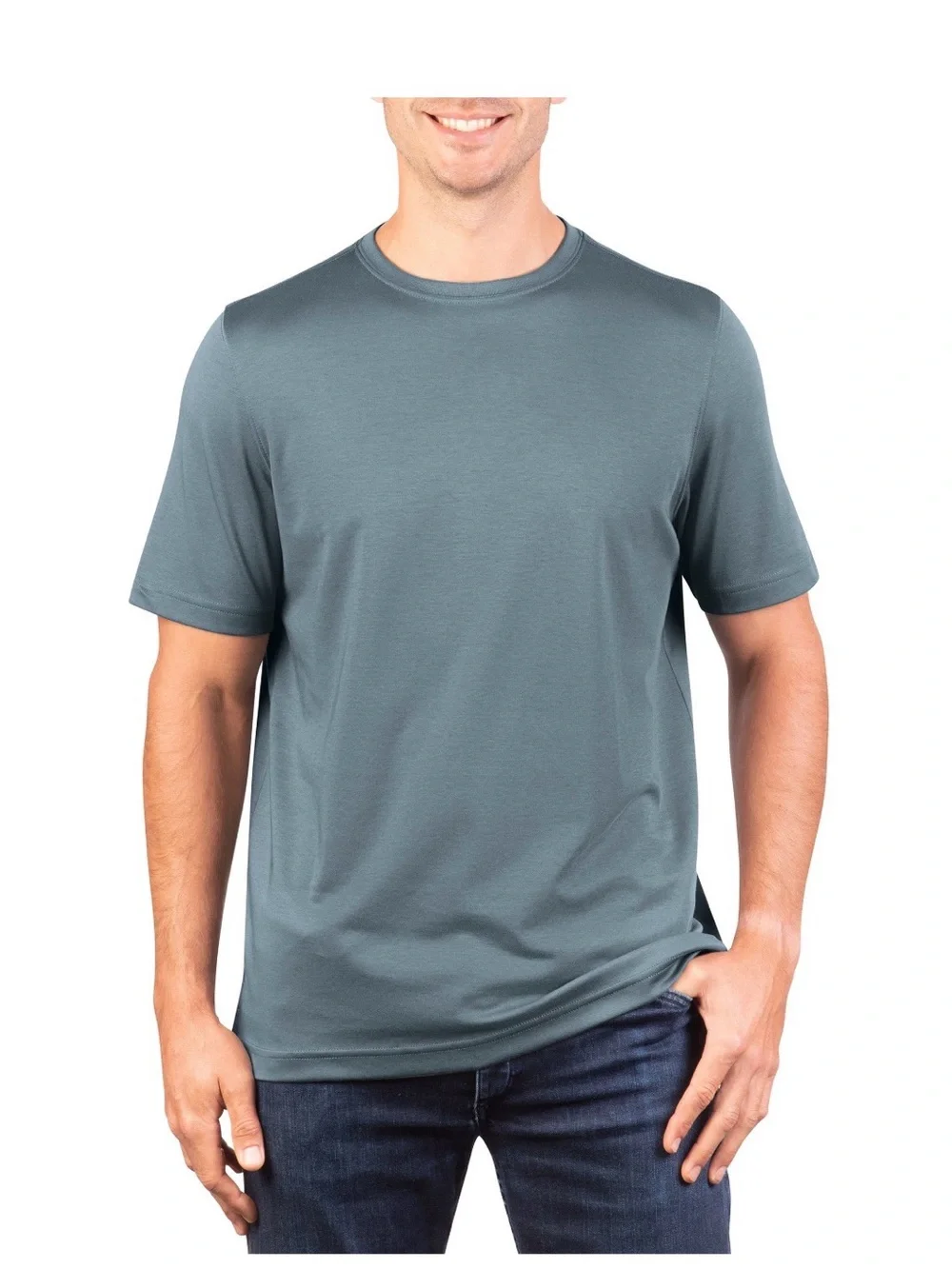 Kirkland Signature Men's Peruvian 100 %Pima Cotton Tee Shirt Gray